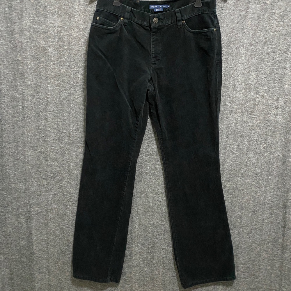 Ralph Lauren Corduroy Pants‎ Womens 8 Black VTG Y2K Cowgirl Western Rodeo Casual